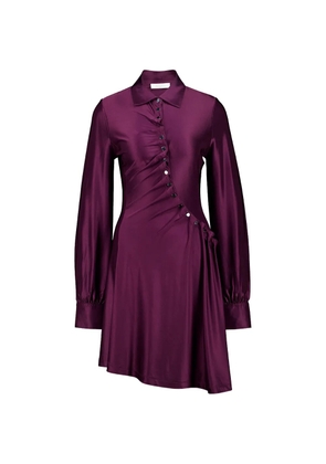 Rabanne long-sleeves asymmetric mini dress - Purple