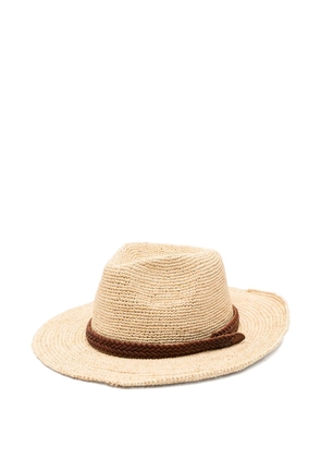 DRAGON DIFFUSION woven braided-strap sun hat - Neutrals