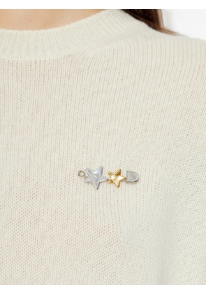 Jil Sander star-detail safety-pin brooch - Silver