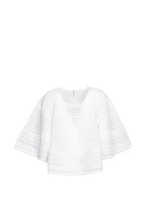 JcSophie Lyndsey lace-trim flared-sleeve blouse - White