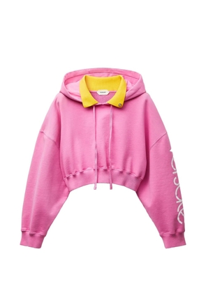 Versace cotton crop hoodie - Pink