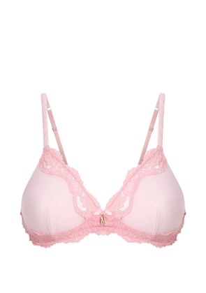 Moschino lace-trim triangle bra - Pink
