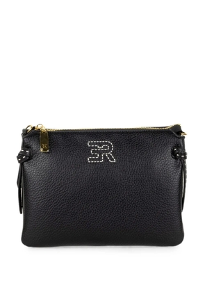 Ermanno Scervino Aliana logo-print leather clutch bag - Black