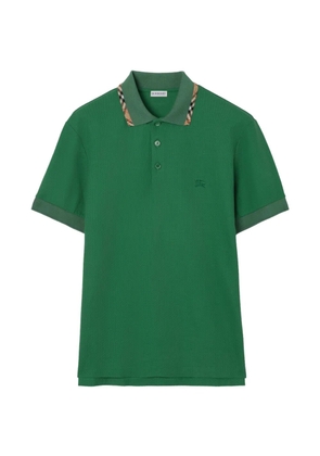 Burberry Check trim cotton polo shirt - Green