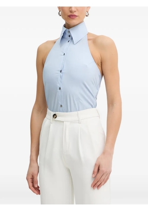 Karl Lagerfeld halterneck back-tie top - Blue