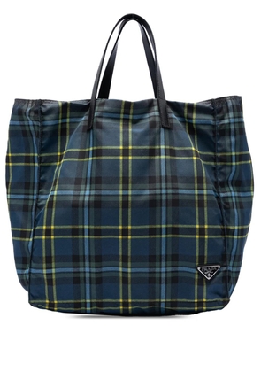 Prada Pre-Owned 2013-2026 Tessuto Stampato Plaid tote bag - Blue