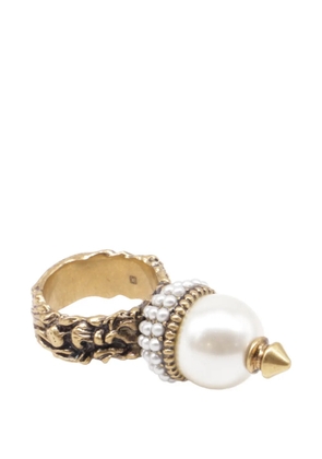 Gucci Pre-Owned faux pearl ring - Gold