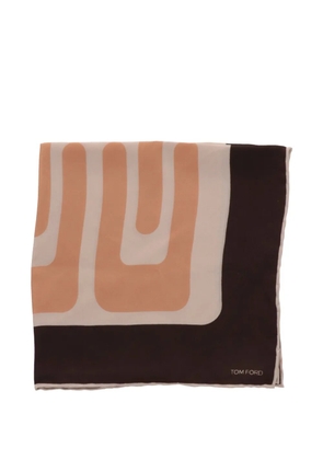 TOM FORD geometric-print pocket square - Brown