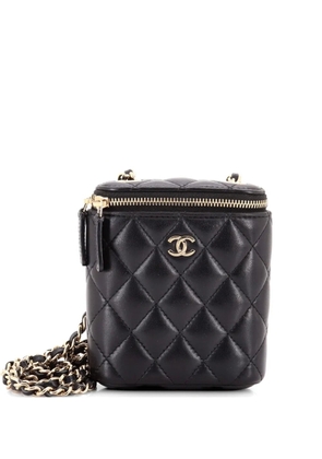 CHANEL Pre-Owned Vertical Classic Vanity Case with Chain Quilted Caviar Small shoulder bag - Black
