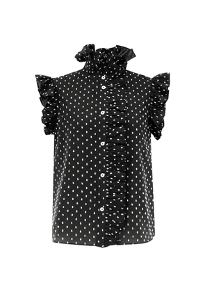 Christy Lynn Marfa ruffled sleeveless shirt - Black