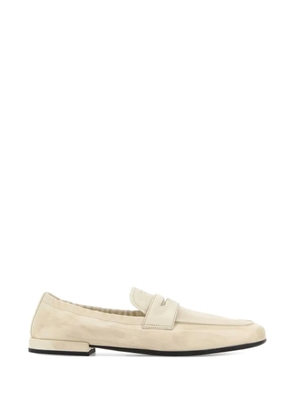 Prada distressed penny loafers - White