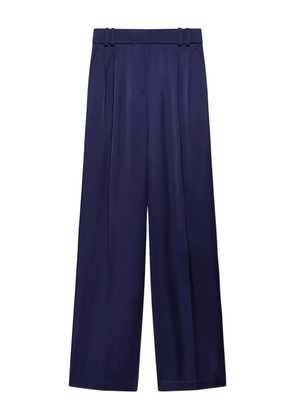 Another Tomorrow pleated satin trousers - Blue