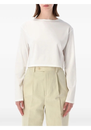 Auralee crop long-sleeve T-shirt - White