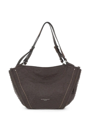 GIANNI CHIARINI Bloom ostrich-effect medium shoulder bag - Brown
