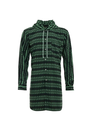 Comme des Garçons Homme Plus geometric-print hooded shirt - Green