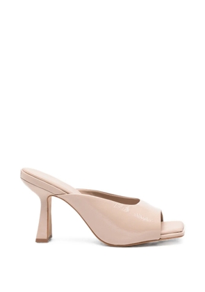 CARRANO patent-finish square-toe mules - Neutrals