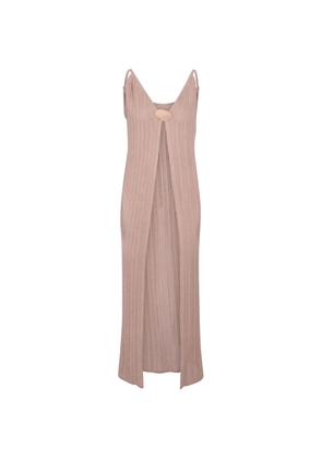 Baobab Clarissa pointelle-knit front-slit top - Neutrals