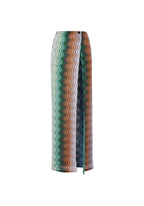 Missoni zigzag-knit wrap beach skirt - Green