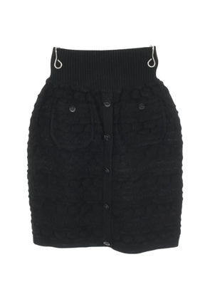 CHANEL Pre-Owned 1986-1988 Cocomark button knit skirt - Black