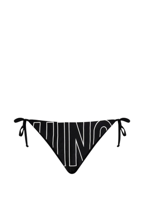 Moschino logo-print side-tie bikini bottoms - Black