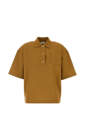 Saint Laurent Cassandre piqué polo shirt - Brown