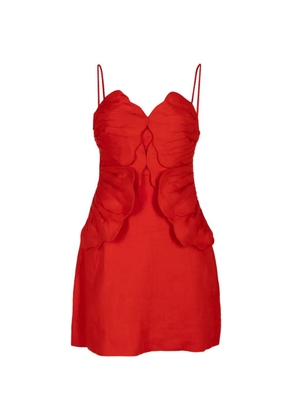 FARM Rio flower-appliqué mini dress - Red