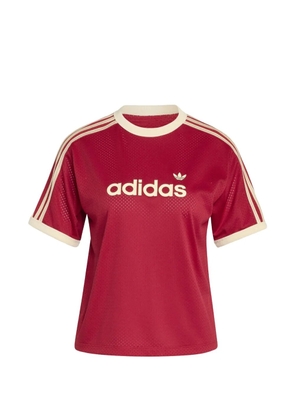 adidas logo-print mesh T-shirt - Red