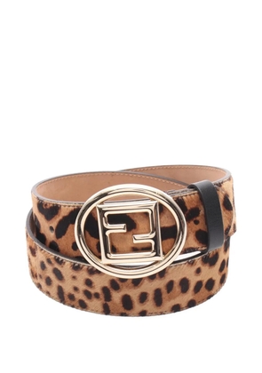 Fendi Pre-Owned 2000s FF logo leopard-print belt - Neutrals