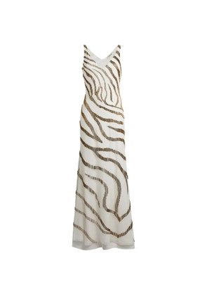 Roberto Cavalli Zebra bead embroidered gown - Neutrals