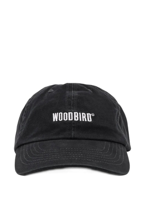 Woodbird logo-embroidered cotton cap - Black