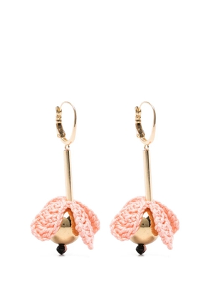 La DoubleJ Bouquet Drop crochet-flower drop earrings - Gold