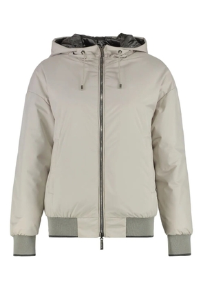 Moorer Becka hooded bomber jacket - Neutrals