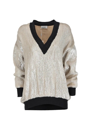 Gianfranco Ferré Pre-Owned 1990s sequin-embellished V-neck sweater - Silver