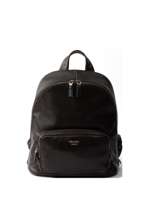 Prada distressed nappa leather backpack - Brown