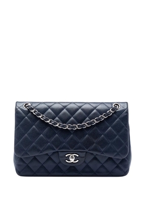 CHANEL Pre-Owned 2013-2014 Jumbo Classic Caviar Double Flap shoulder bag - Blue