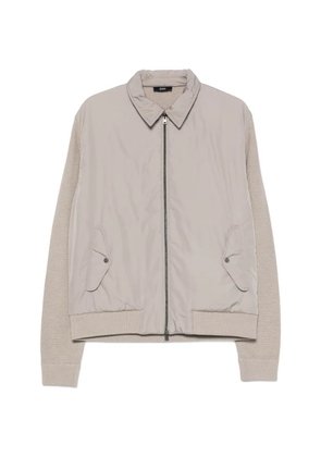 Herno panelled waffle-knit lightweight jacket - Neutrals