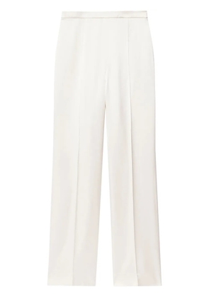 Another Tomorrow pintuck straight-leg viscose trousers - Neutrals