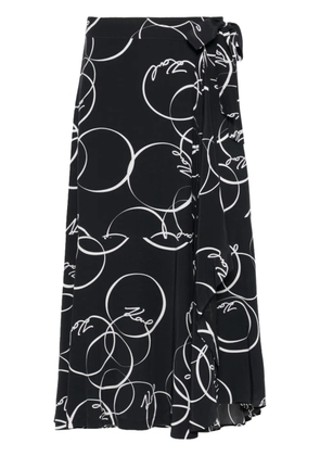 Karl Lagerfeld circle print wrap skirt - Black