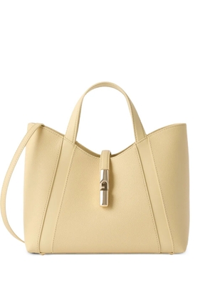 Furla Goccia grained leather tote bag - Neutrals