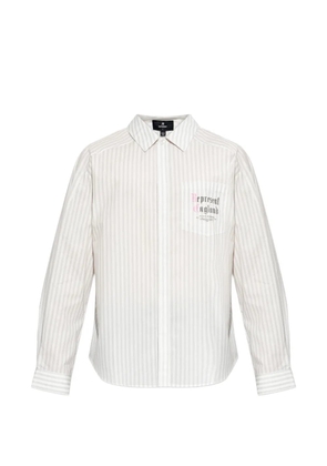 Represent striped logo-print shirt - Neutrals