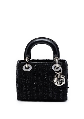 Christian Dior Pre-Owned 2011 Mini Tweed and Sequin Embellished Lady Dior satchel - Black