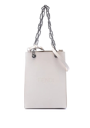 Fendi Pre-Owned 2010-2026 Small Leather Shopping Tote satchel - White