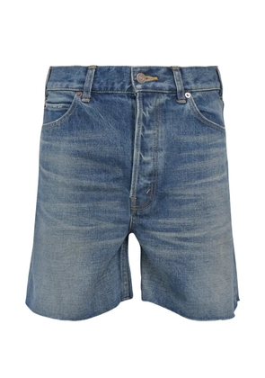 Celine Pre-Owned raw-hem denim shorts - Blue