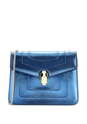 Bvlgari Pre-Owned Serpenti Forever Square Metallic Leather Small shoulder bag - Blue