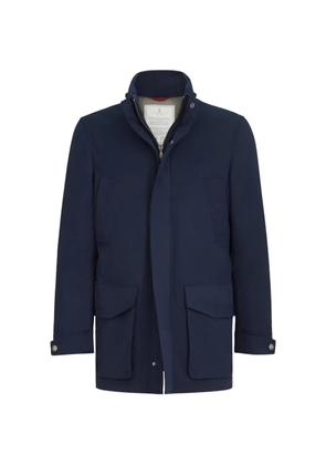 Brunello Cucinelli water-resistant microfiber parka with Thermore® padding and packable hood - Blue
