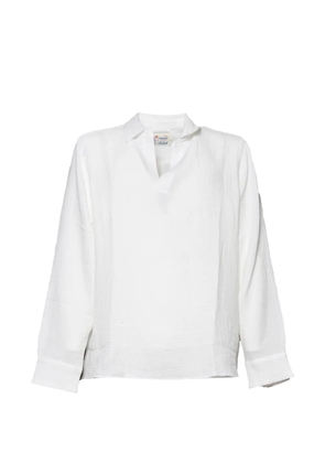 MC2 Saint Barth Ventotene crinkled long-sleeve polo shirt - White
