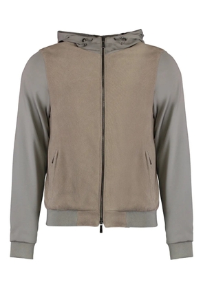 Moorer Amadeo zip-up hooded jacket - Neutrals