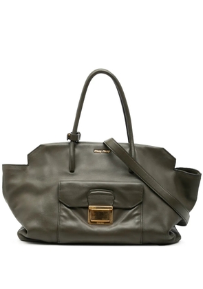 Miu Miu Pre-Owned 2010-2026 Vitello Soft Front Pocket satchel - Green