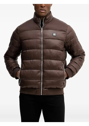 Karl Lagerfeld quilted logo-patch jacket - Brown