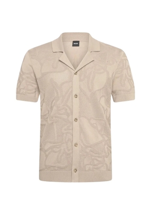 BOSS jacquard-knit short-sleeve polo shirt - Neutrals